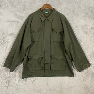 Delf Field Coat 2XL Green U.S. Army Style Military Utility Cargo Jacket Grunge